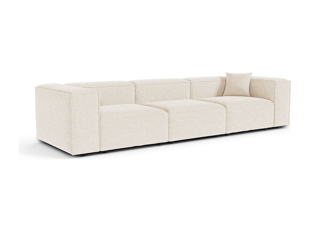 Canapé modulable 5 places beige velours