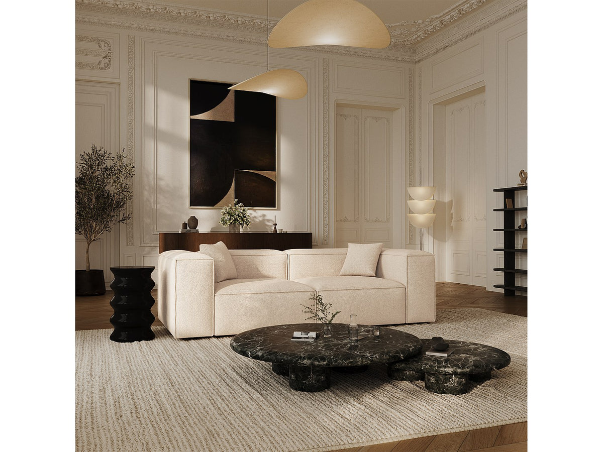 Canapé modulable 3 places beige velours
