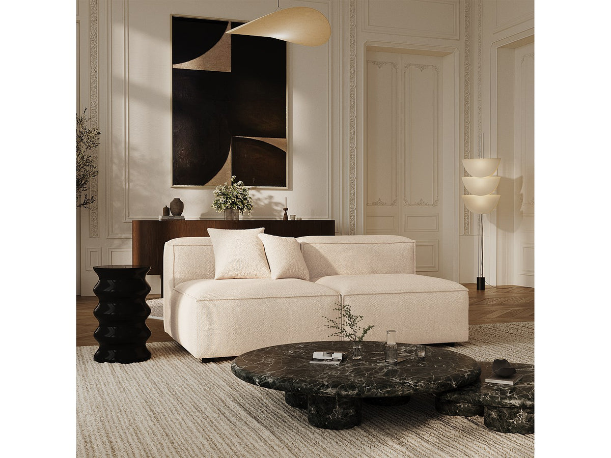 Canapé modulable 3 places beige velours