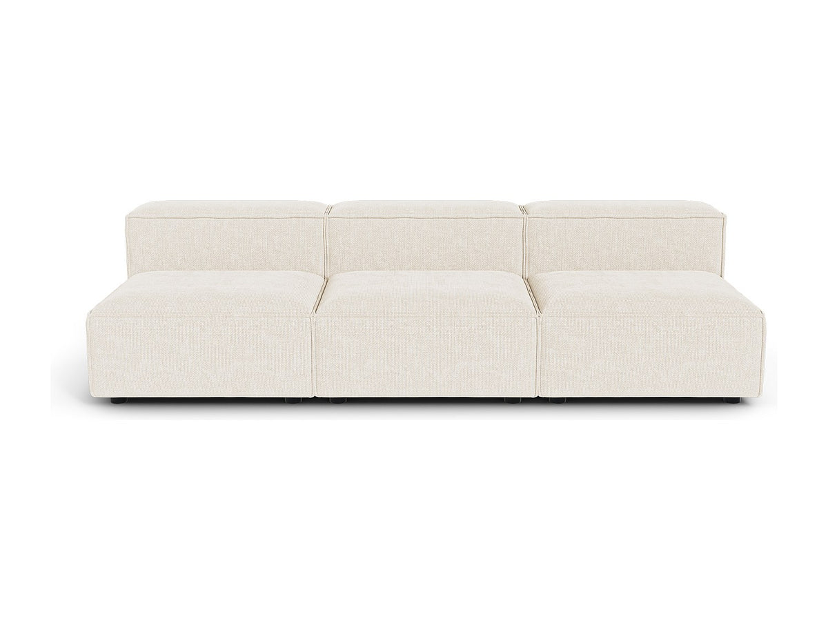 Canapé modulable 5 places beige velours