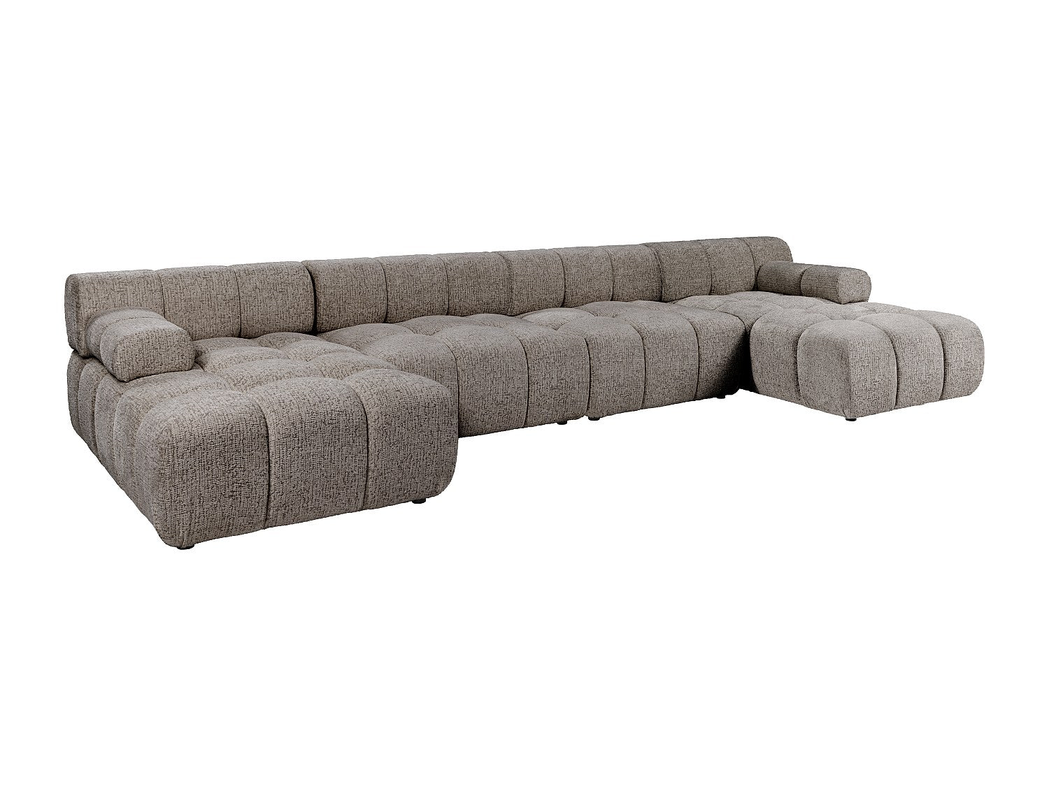 Canapé modulable panoramique taupe tissu