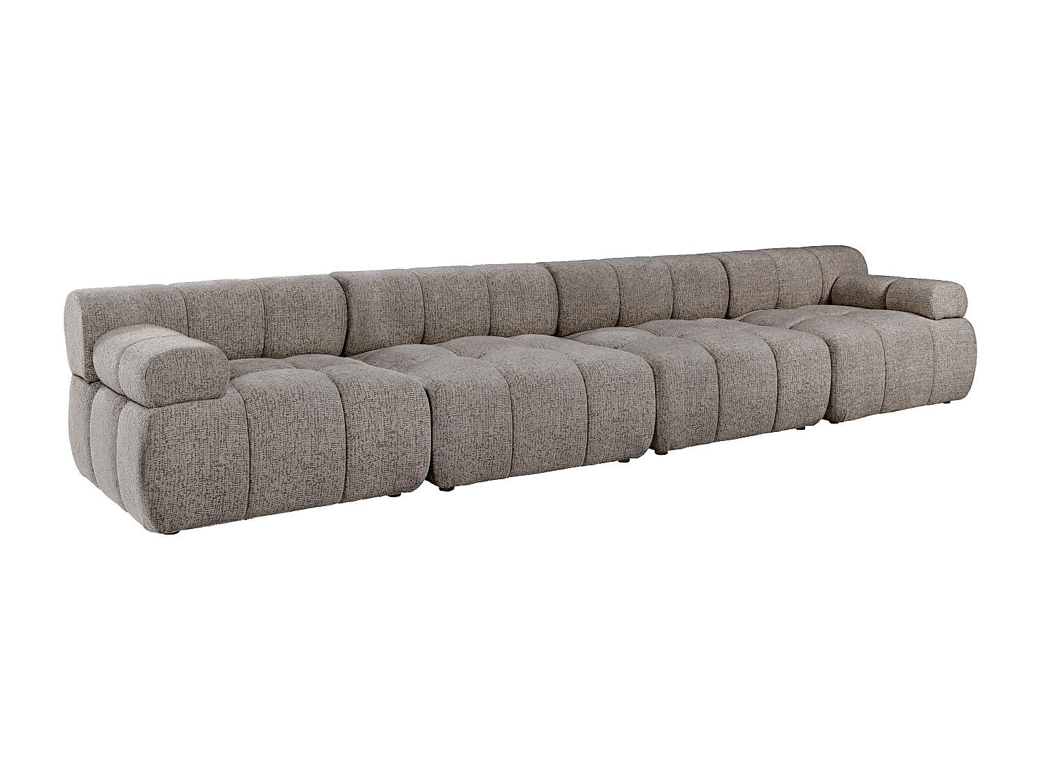 Canapé modulable 5 places taupe tissu