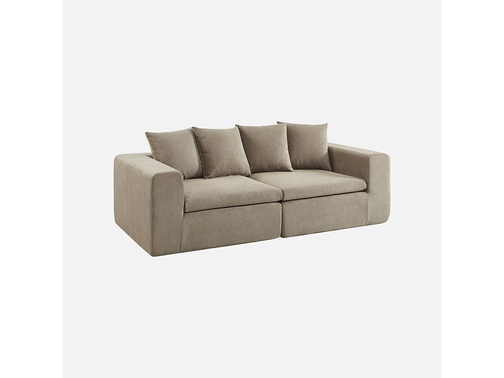 Canapé modulable 3 places beige tissu