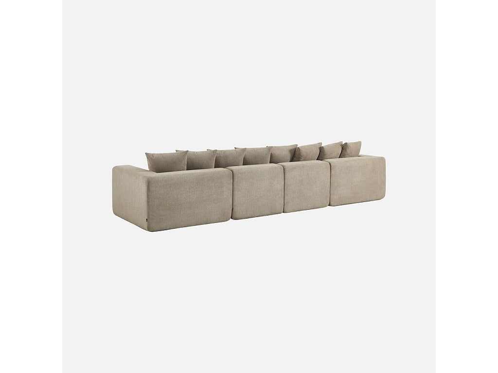 Canapé modulable 5 places beige tissu