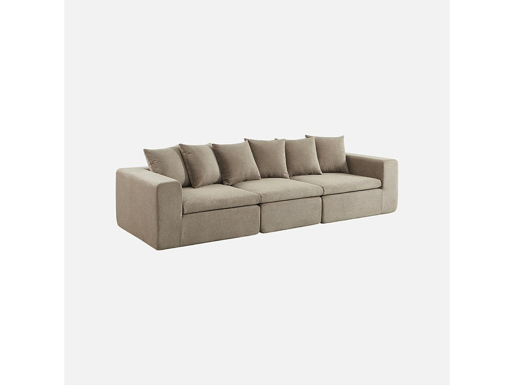 Canapé modulable 4 places beige tissu