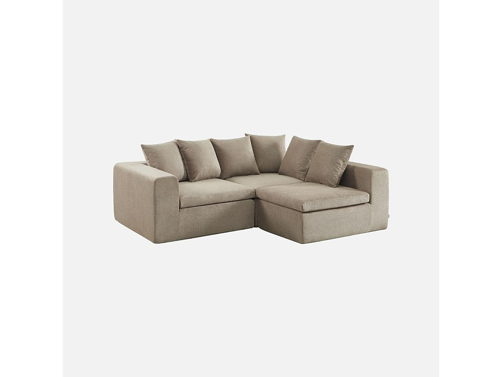 Canapé modulable 4 places beige tissu