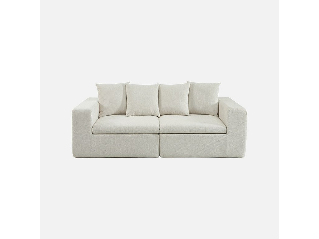 Canapé modulable 3 places blanc tissu