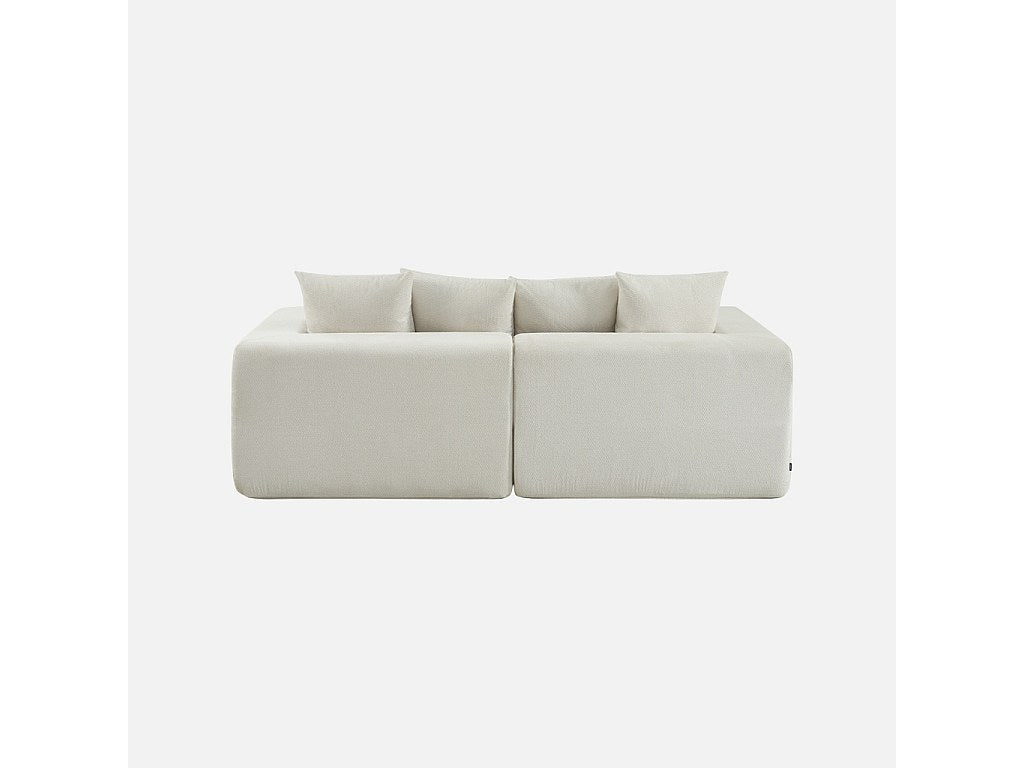 Canapé modulable 3 places blanc tissu