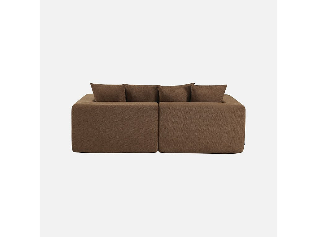 Canapé modulable 3 places marron tissu