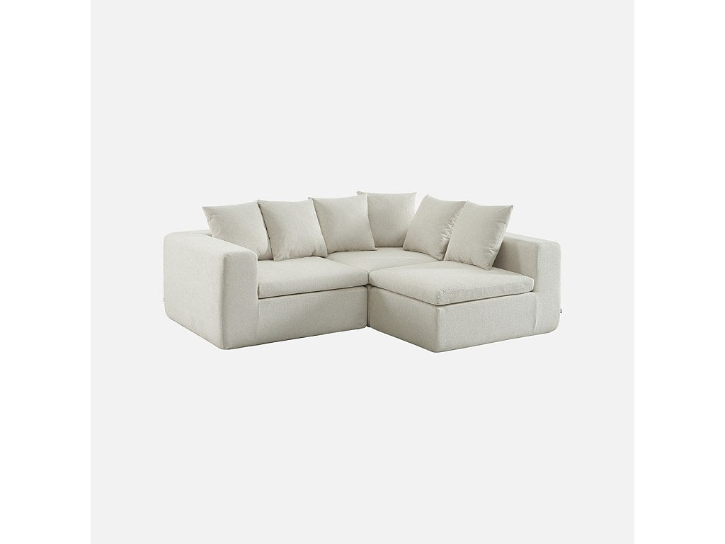 Canapé modulable 4 places blanc tissu