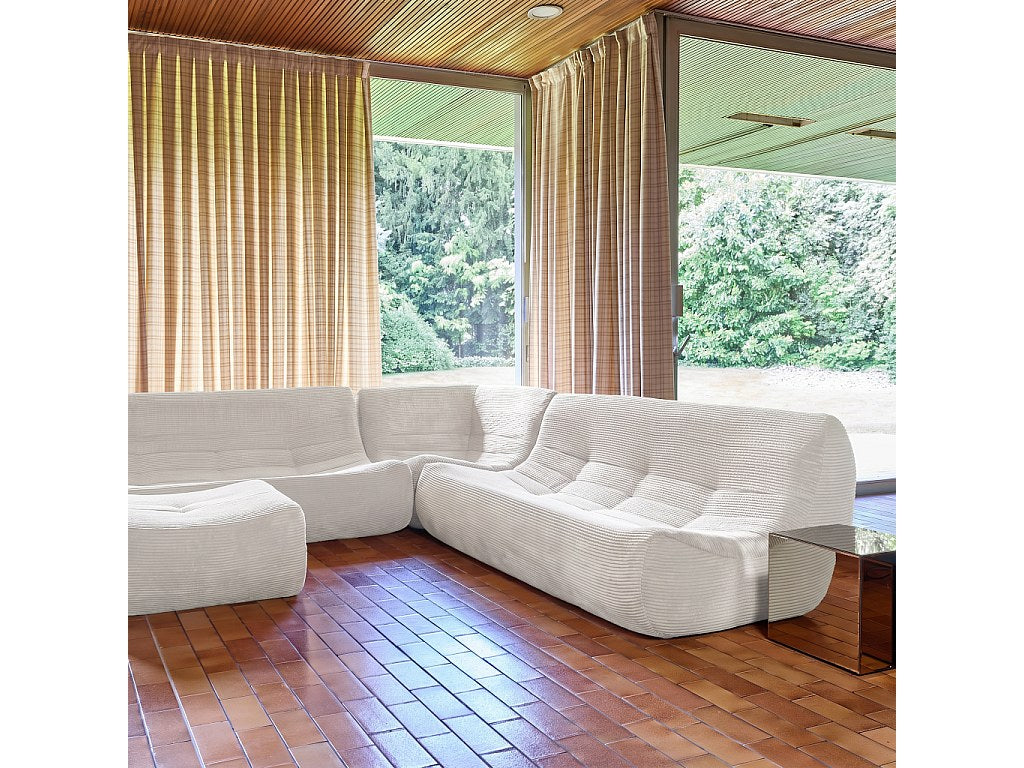 Angle pour canapé modulable 7 places beige velours