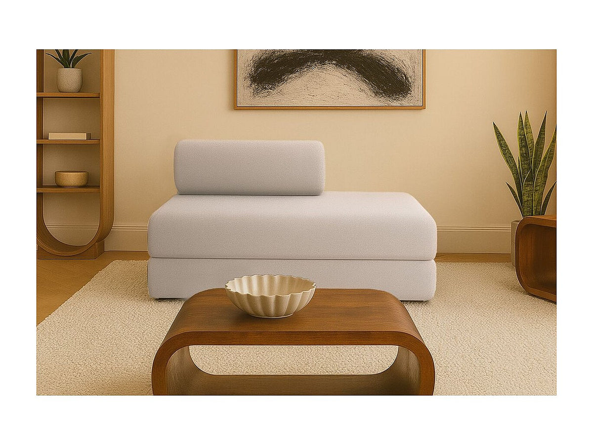 Canapé modulable convertible 2 places beige tissu