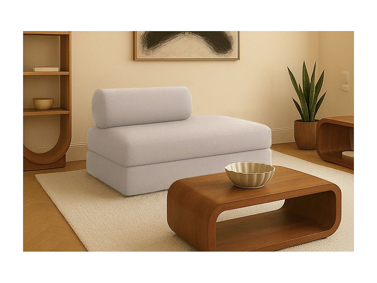 Canapé modulable convertible 2 places beige tissu