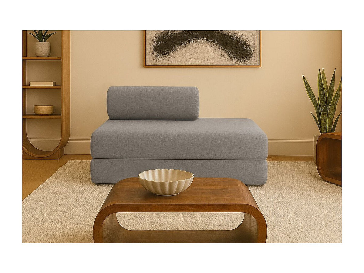 Canapé modulable convertible 2 places gris tissu