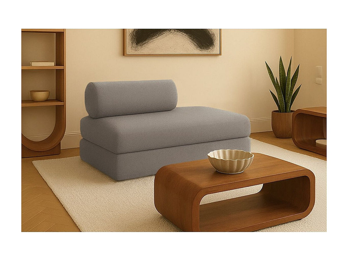 Canapé modulable convertible 2 places gris tissu