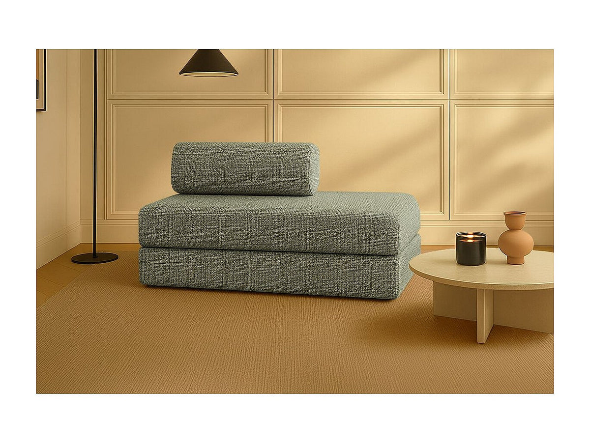 Canapé modulable convertible 2 places vert tissu