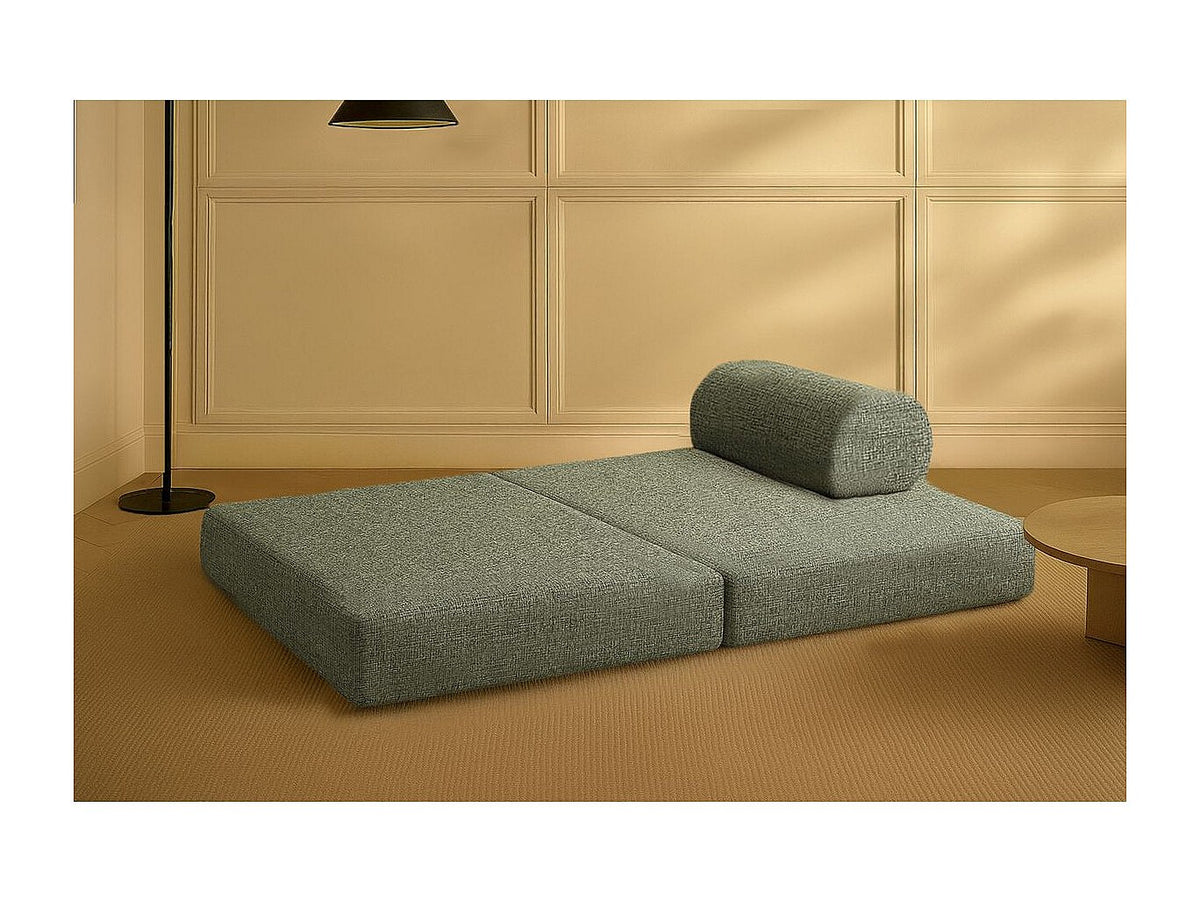 Canapé modulable convertible 2 places vert tissu