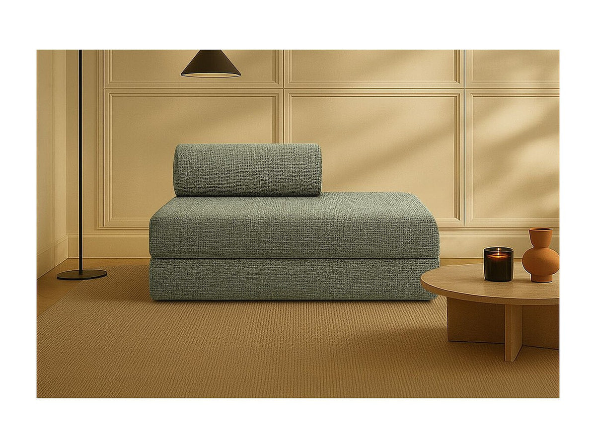 Canapé modulable convertible 2 places vert tissu