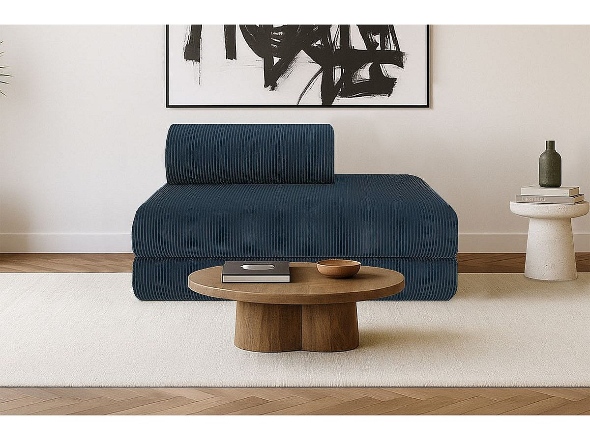 Canapé modulable convertible 2 places bleu velours