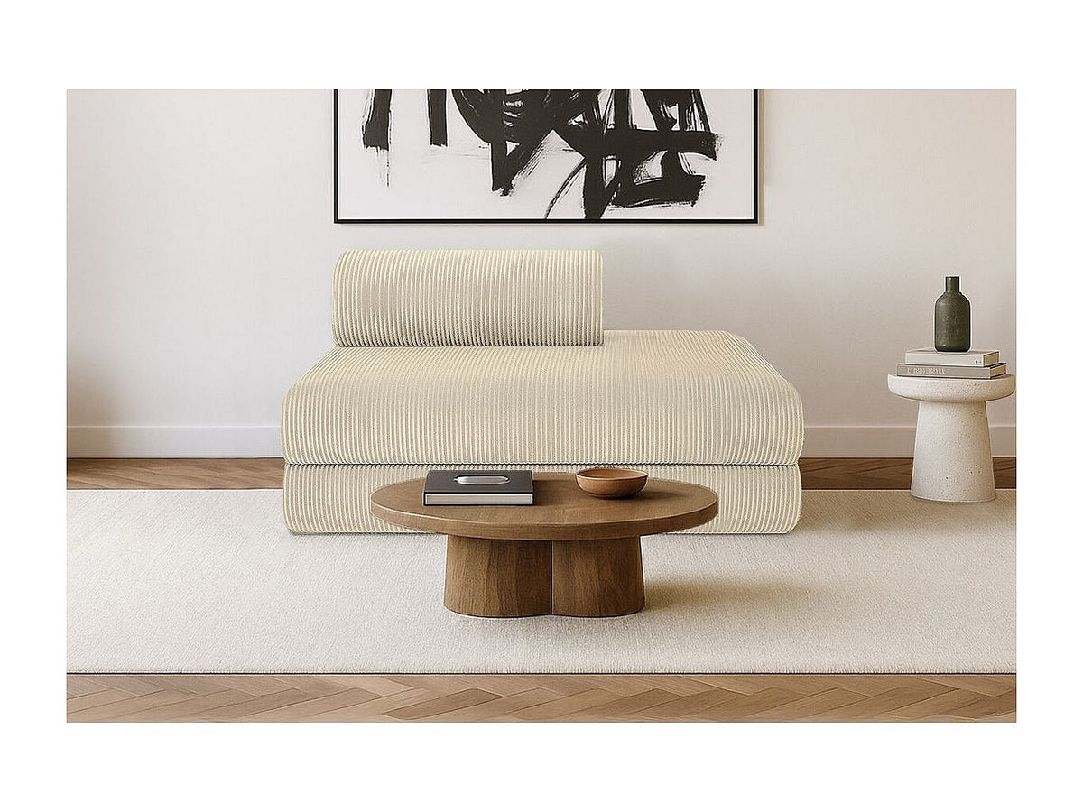 Canapé modulable convertible 2 places beige velours
