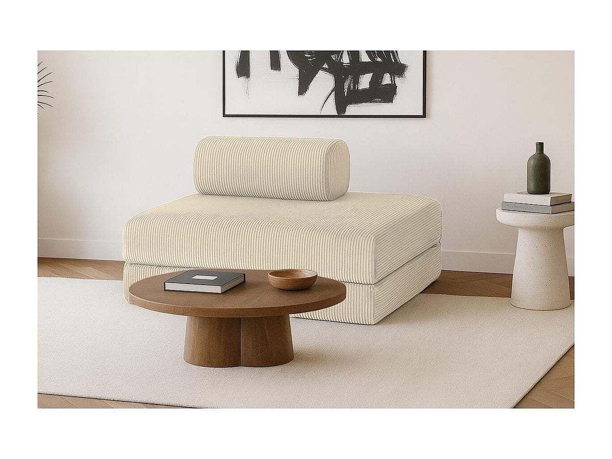 Canapé modulable convertible 2 places beige velours