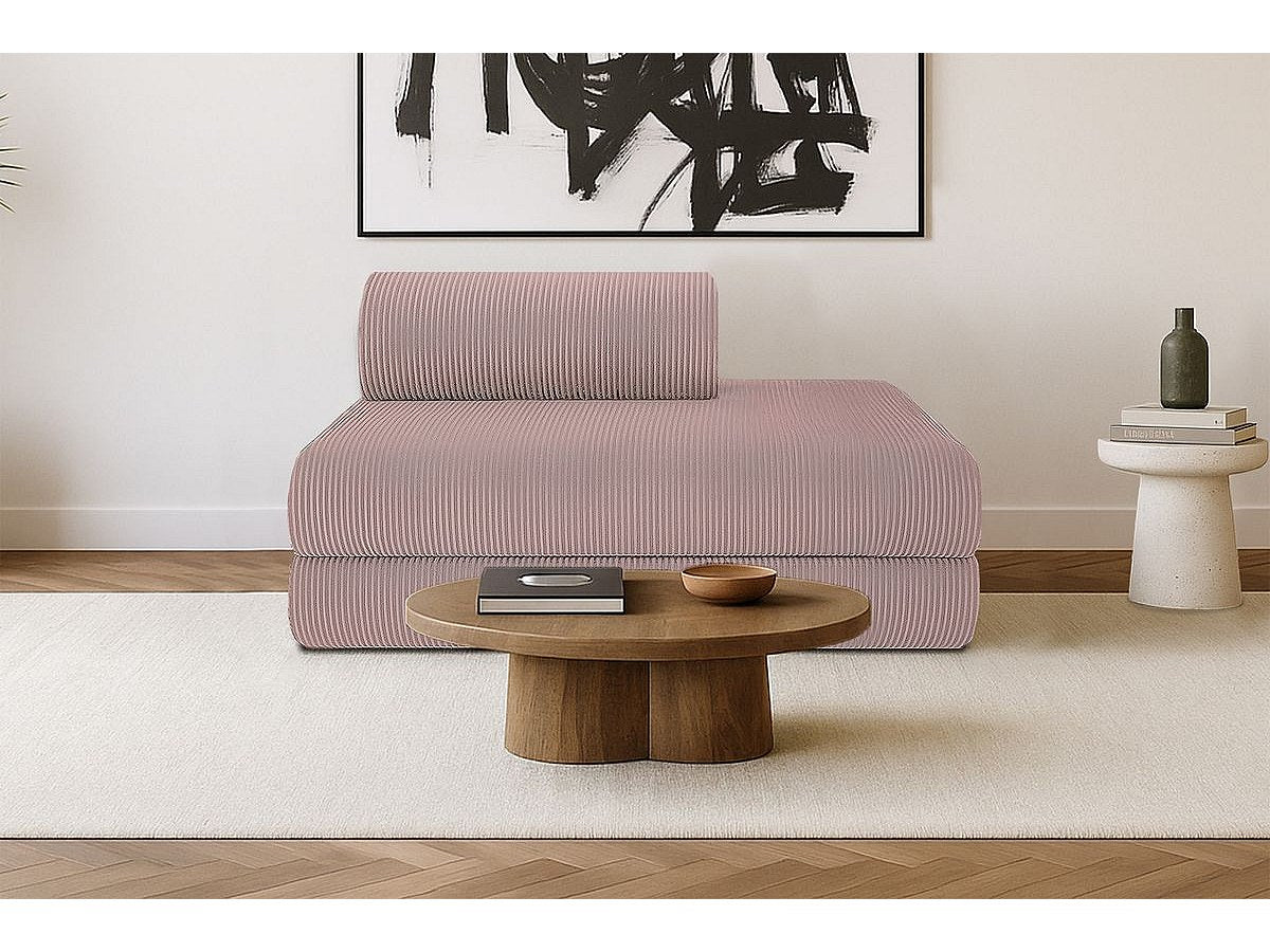 Canapé modulable convertible 2 places rose velours