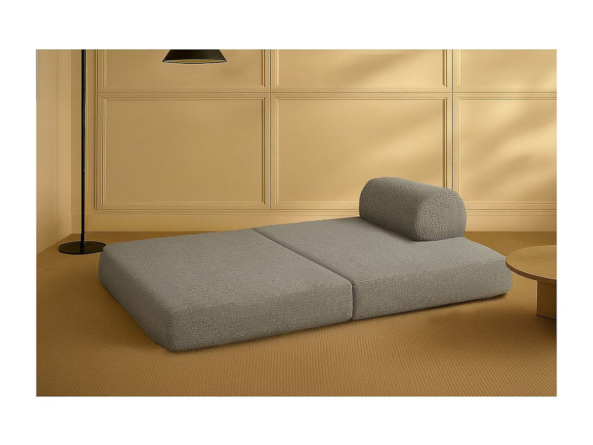 Canapé modulable convertible 2 places gris tissu