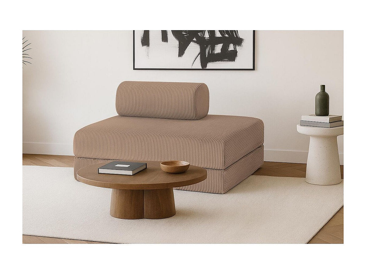 Canapé modulable convertible 2 places taupe velours