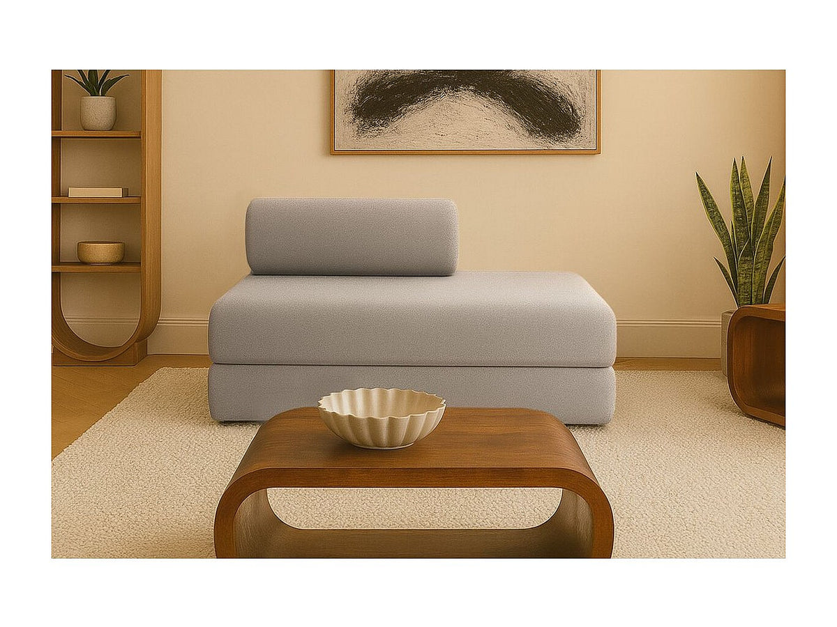 Canapé modulable convertible 2 places taupe tissu