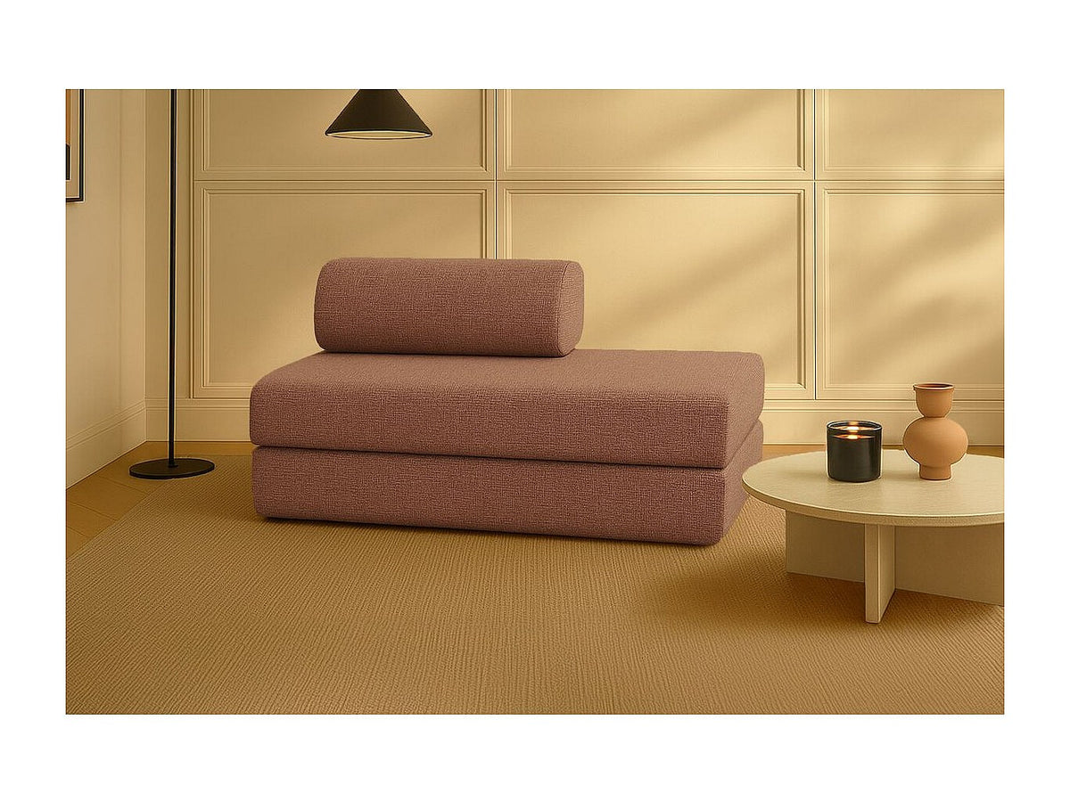 Canapé modulable convertible 2 places rouge tissu