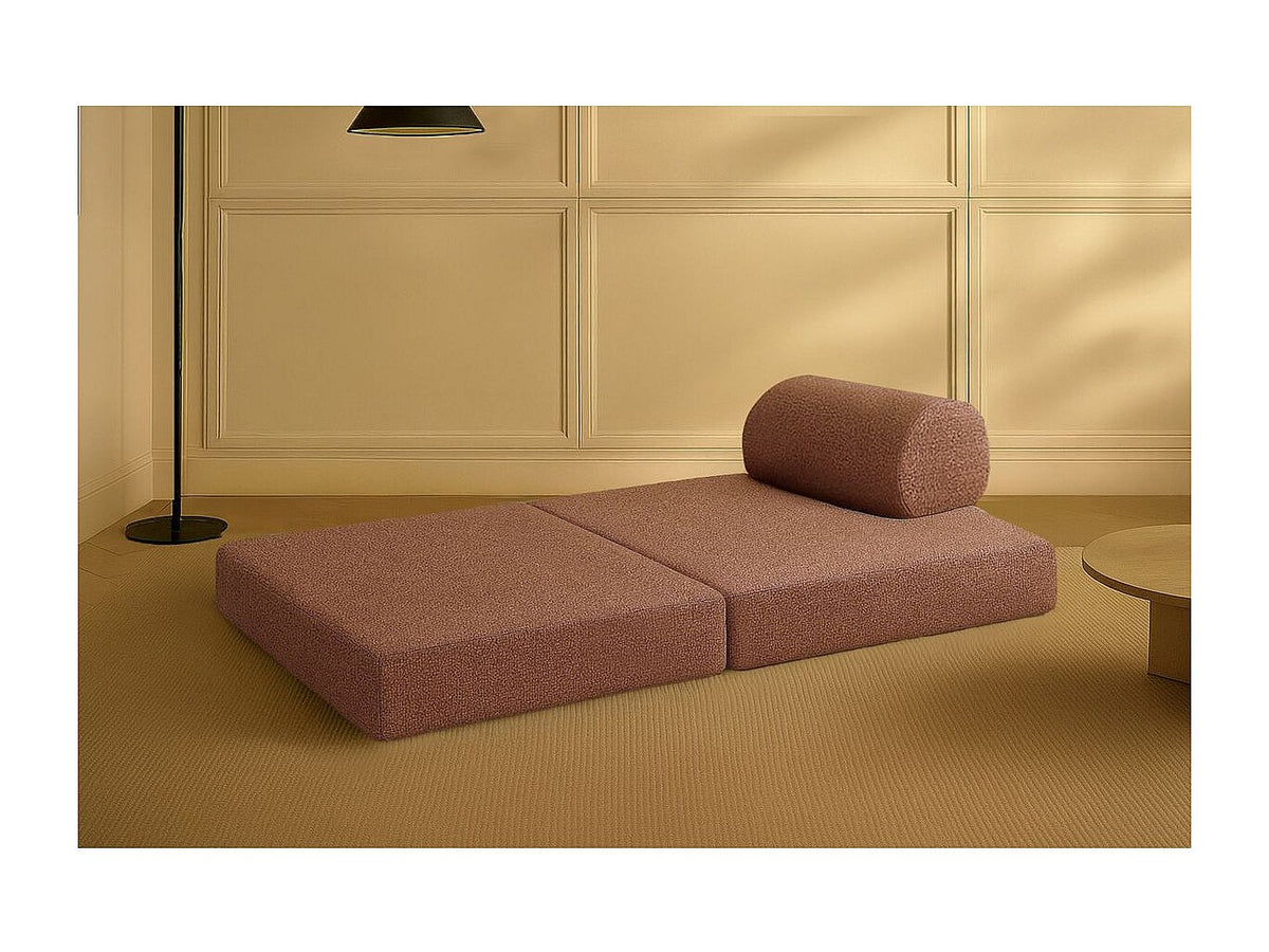 Canapé modulable convertible 2 places rouge tissu