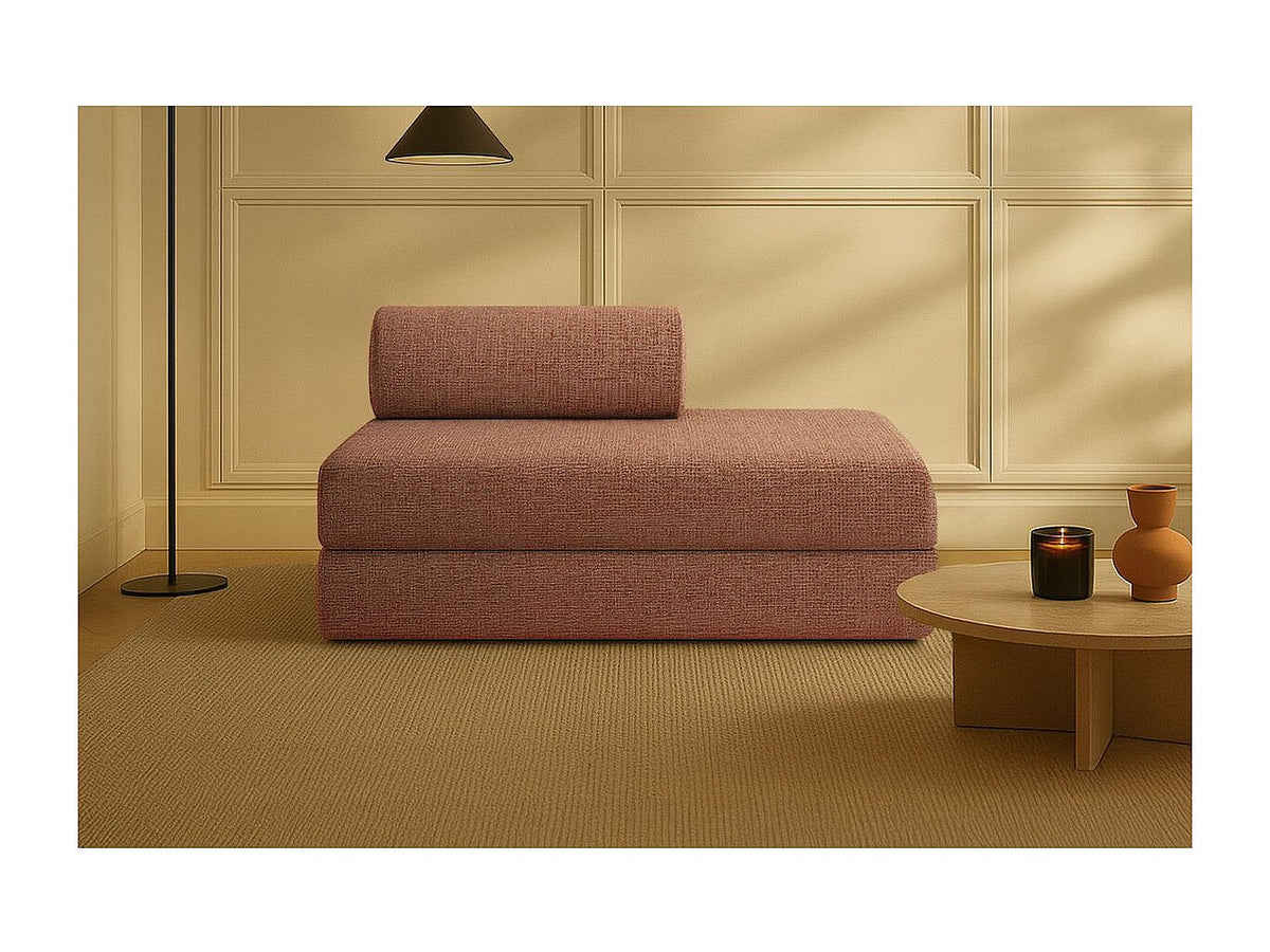 Canapé modulable convertible 2 places rouge tissu