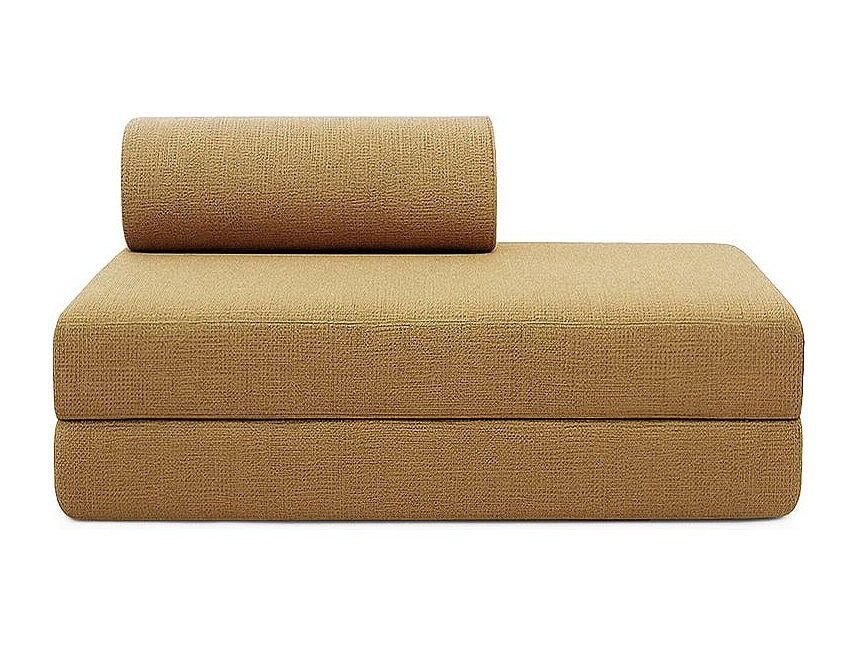 Canapé modulable convertible 2 places jaune tissu