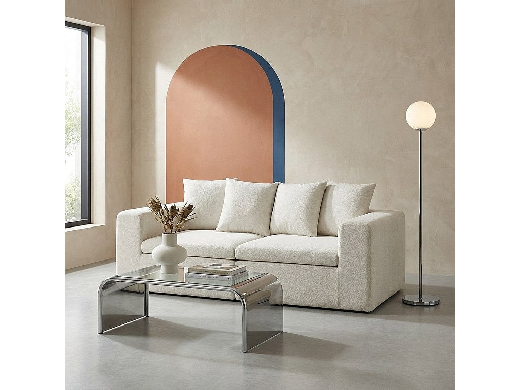 Canapé modulable 3 places blanc tissu
