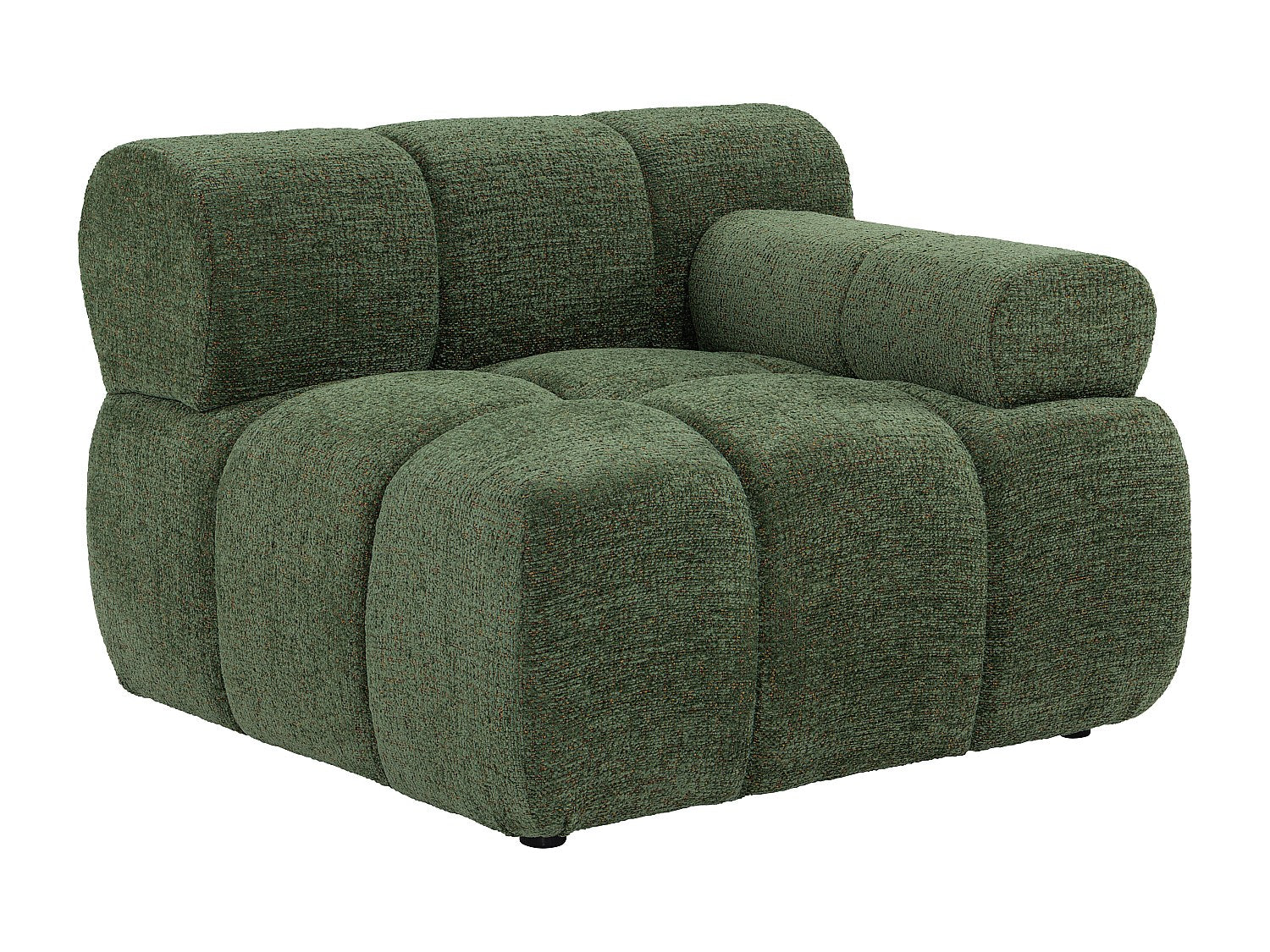 Canapé modulable 4 places vert tissu