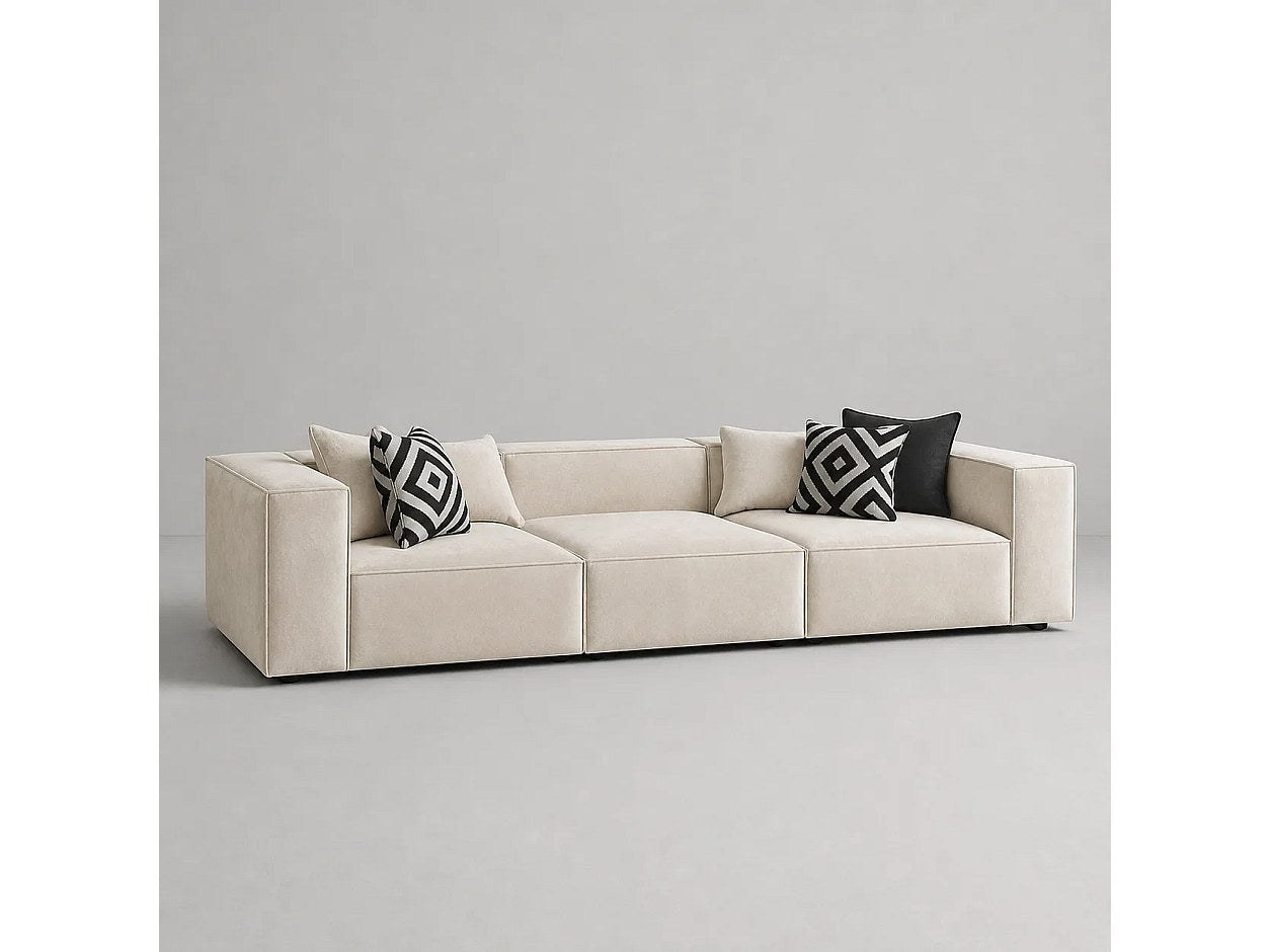 Canapé modulable blanc tissu