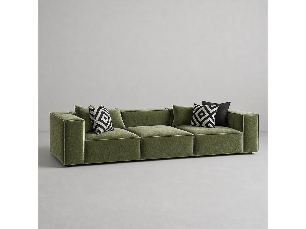 Canapé modulable vert tissu
