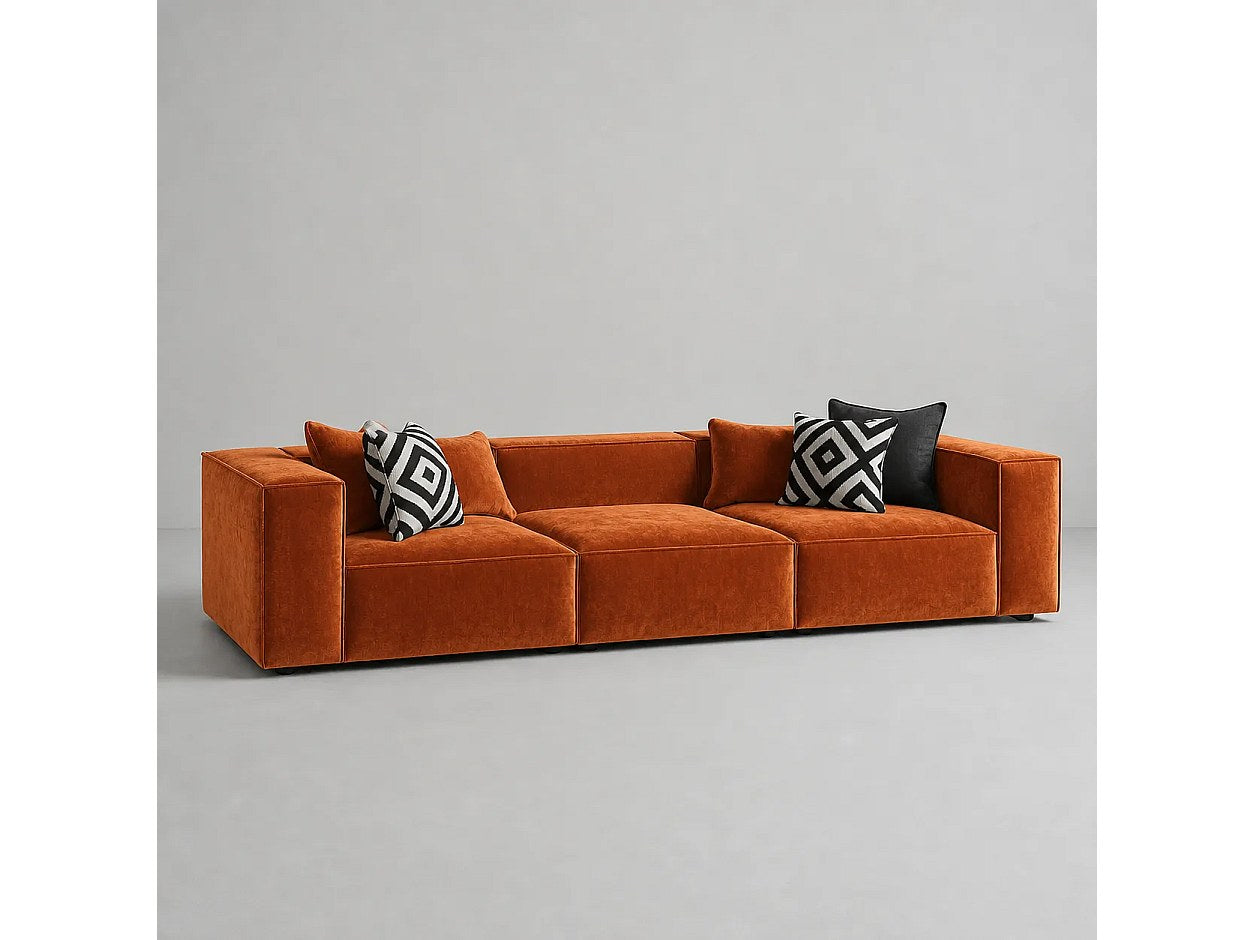 Canapé modulable orange tissu