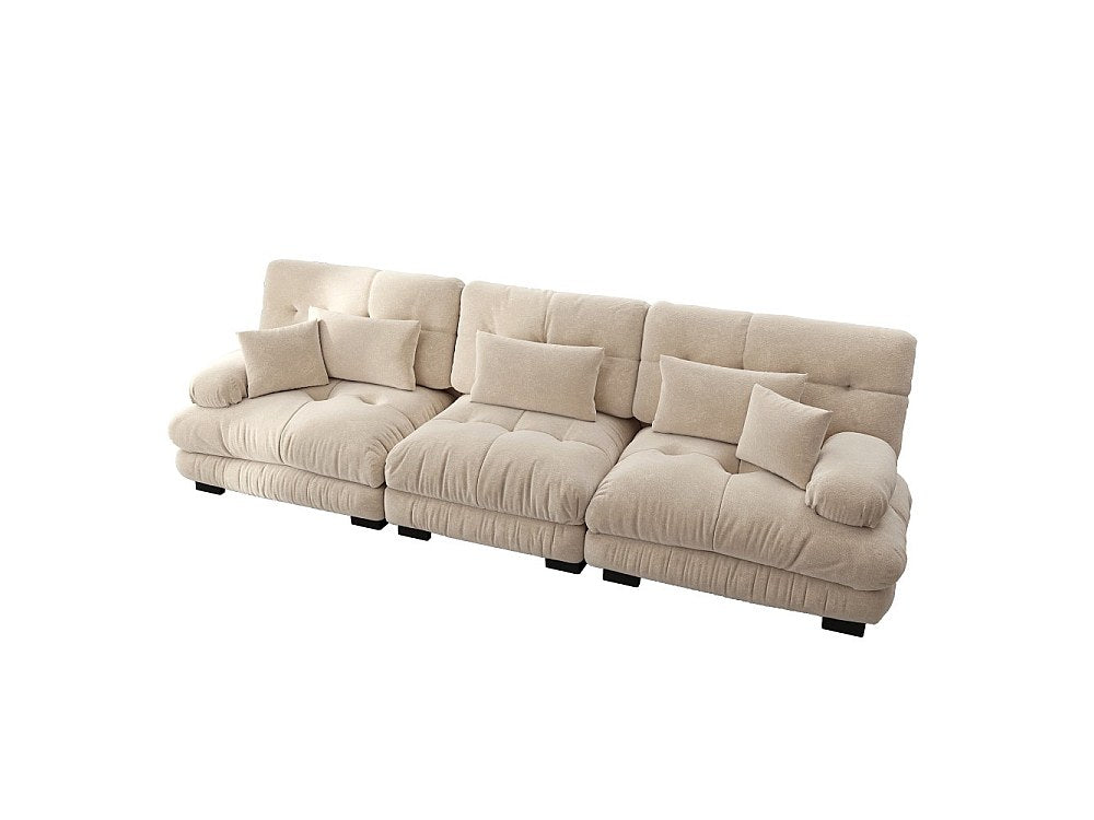Canapé modulable 3 places beige tissu