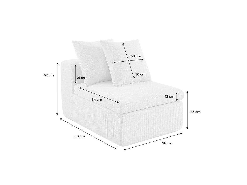 Canapé modulable blanc tissu