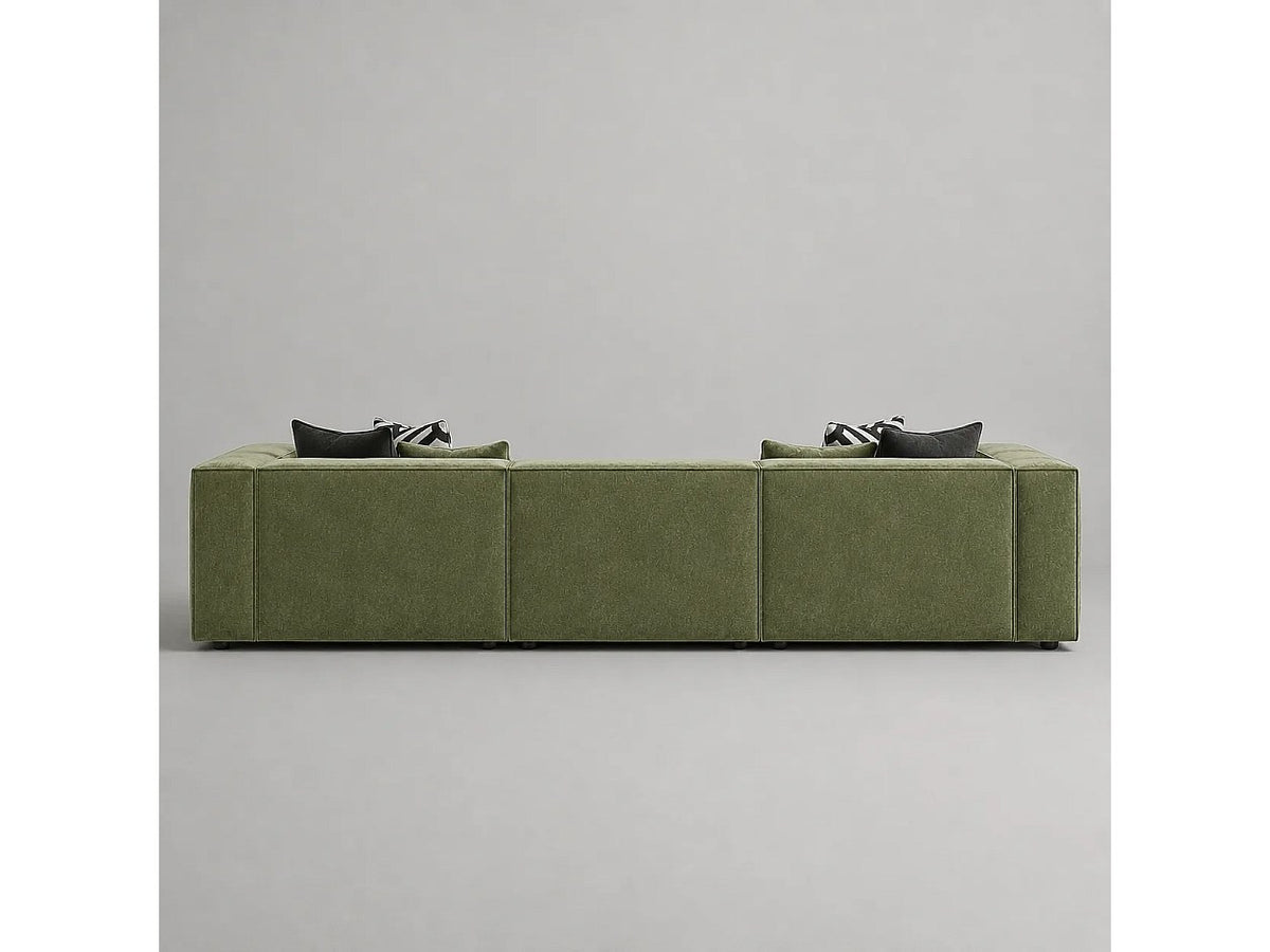 Canapé modulable vert tissu