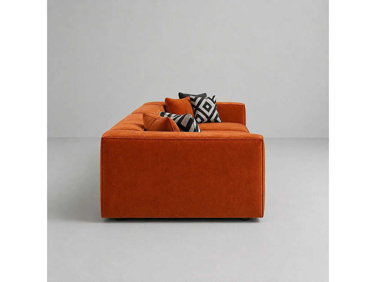 Canapé modulable orange tissu