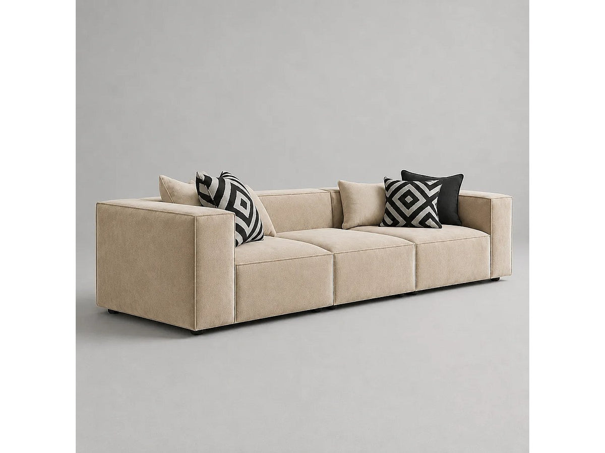 Canapé modulable beige tissu
