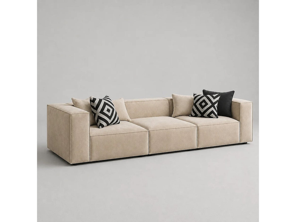 Canapé modulable beige tissu