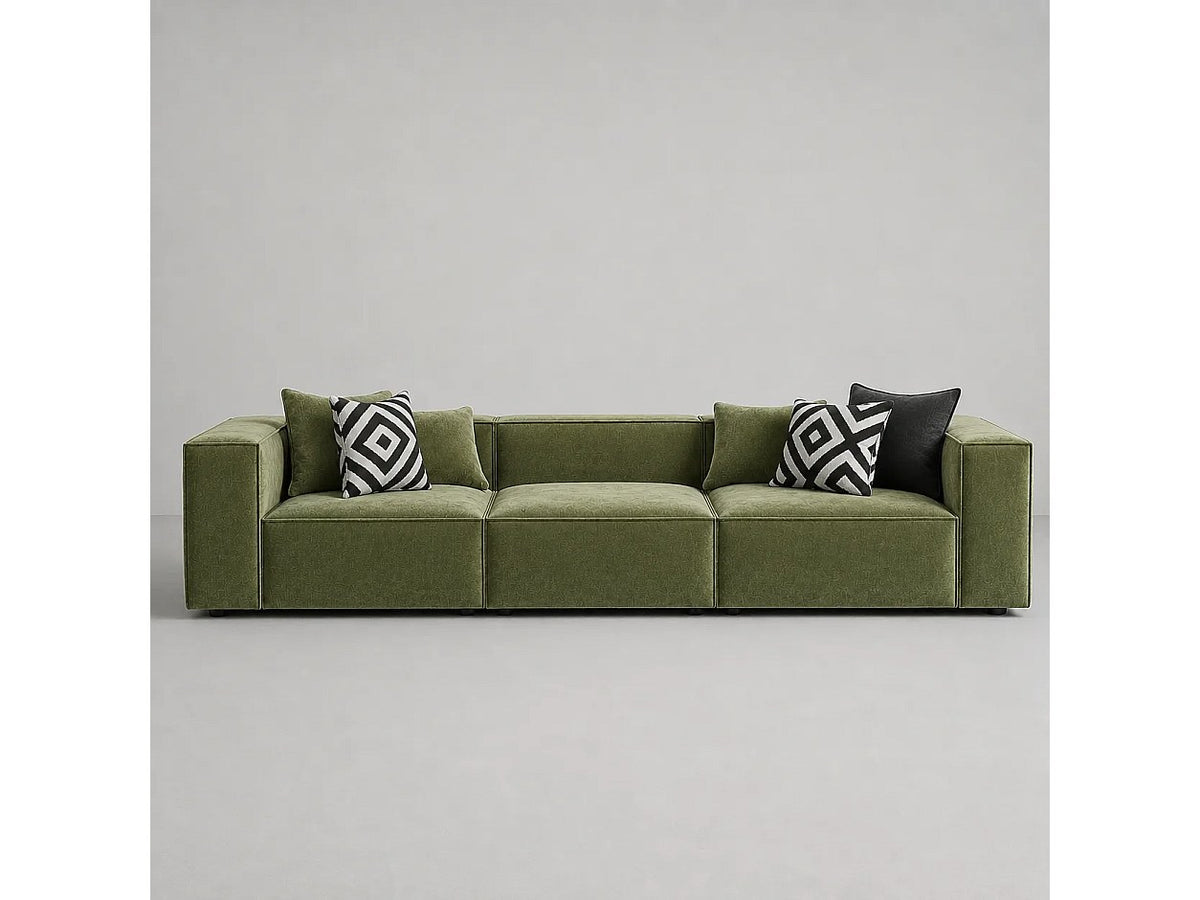 Canapé modulable vert tissu