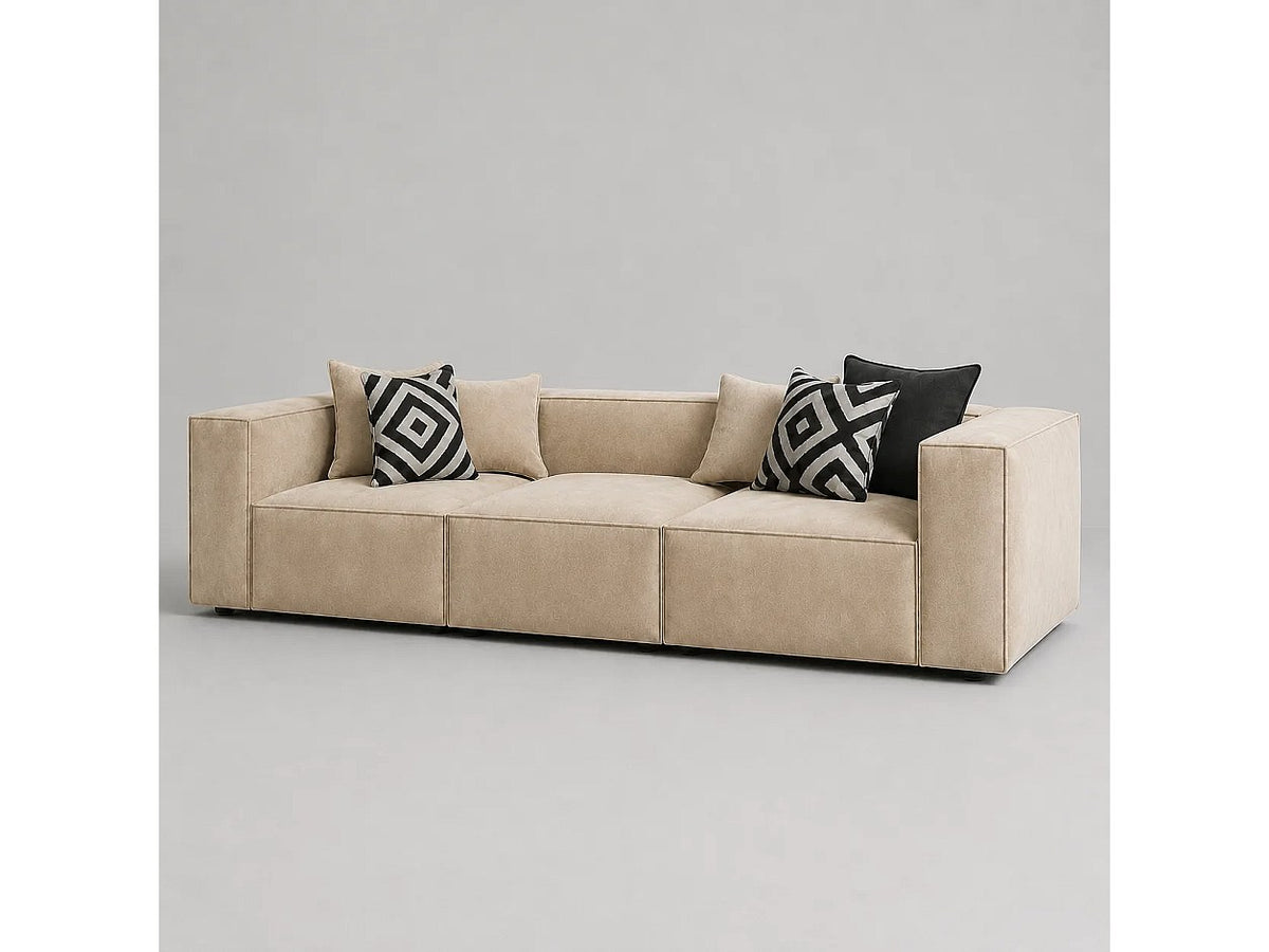 Canapé modulable beige tissu