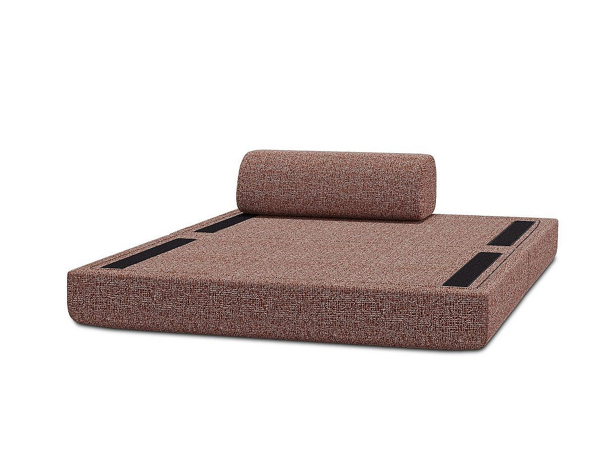 Canapé modulable convertible 2 places rouge tissu