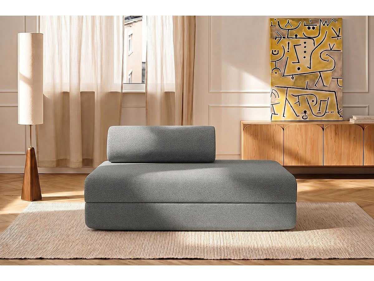 Canapé modulable convertible 2 places gris tissu