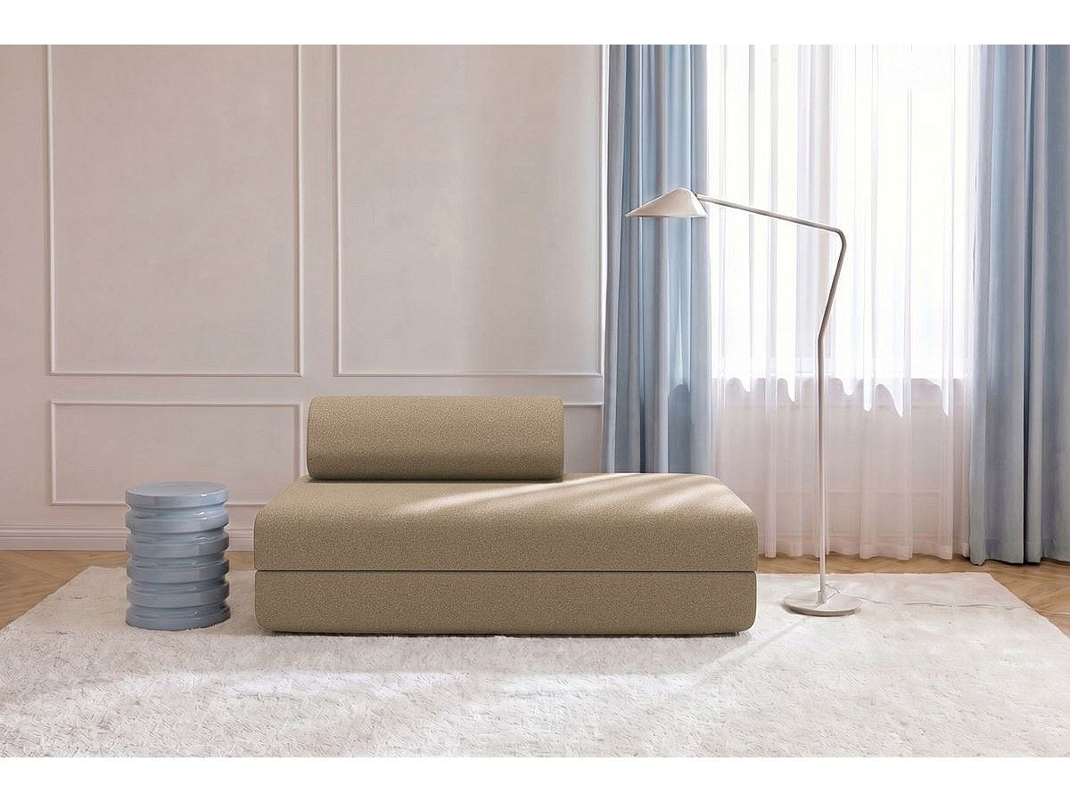 Canapé modulable convertible 2 places marron tissu