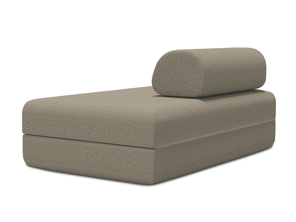 Canapé modulable convertible 2 places marron tissu